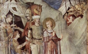 Simone Martini: Szent Márton kilép a hadseregből
